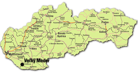 Mapa Veľký Meder